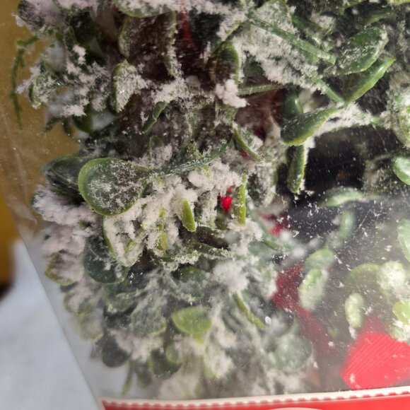 Holiday Time Set of Two, 3 Pieces Wreath Decor - Flocked - 6.5 inch diameter ea. - Picture 5 of 5